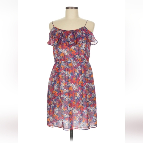 Shoshanna Dresses & Skirts - Shoshanna Silk Floral Ruffle Mini Dress Size 8